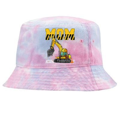 Funny Mom Construction Excavator Matching Family Tie-Dyed Bucket Hat