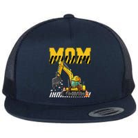 Funny Mom Construction Excavator Matching Family Flat Bill Trucker Hat