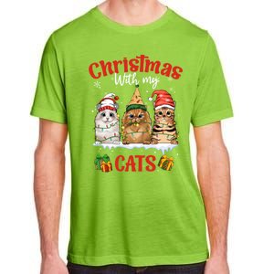 Feline Meowy Cat Lover Christmas With My Cats Gift Adult ChromaSoft Performance T-Shirt