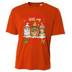 Feline Meowy Cat Lover Christmas With My Cats Gift Cooling Performance Crew T-Shirt