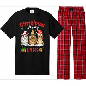 Feline Meowy Cat Lover Christmas With My Cats Gift Pajama Set