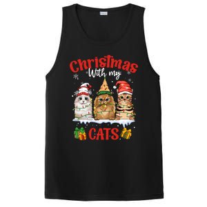 Feline Meowy Cat Lover Christmas With My Cats Gift PosiCharge Competitor Tank