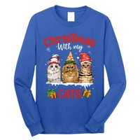 Feline Meowy Cat Lover Christmas With My Cats Gift Long Sleeve Shirt