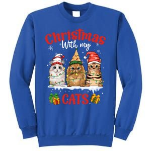 Feline Meowy Cat Lover Christmas With My Cats Gift Sweatshirt