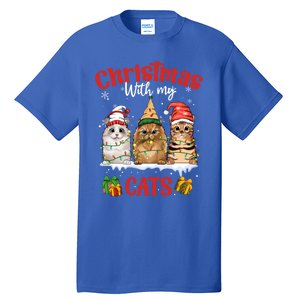 Feline Meowy Cat Lover Christmas With My Cats Gift Tall T-Shirt