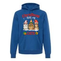 Feline Meowy Cat Lover Christmas With My Cats Gift Premium Hoodie