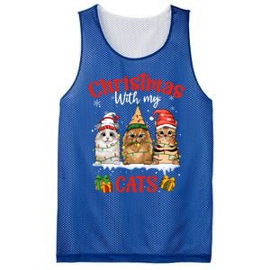 Feline Meowy Cat Lover Christmas With My Cats Gift Mesh Reversible Basketball Jersey Tank