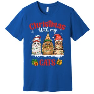 Feline Meowy Cat Lover Christmas With My Cats Gift Premium T-Shirt