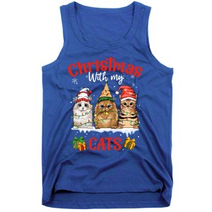 Feline Meowy Cat Lover Christmas With My Cats Gift Tank Top