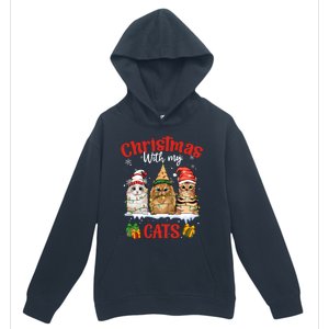 Feline Meowy Cat Lover Christmas With My Cats Gift Urban Pullover Hoodie