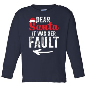 Funny Matching Couples Christmas His And Hers Toddler Long Sleeve Shirt