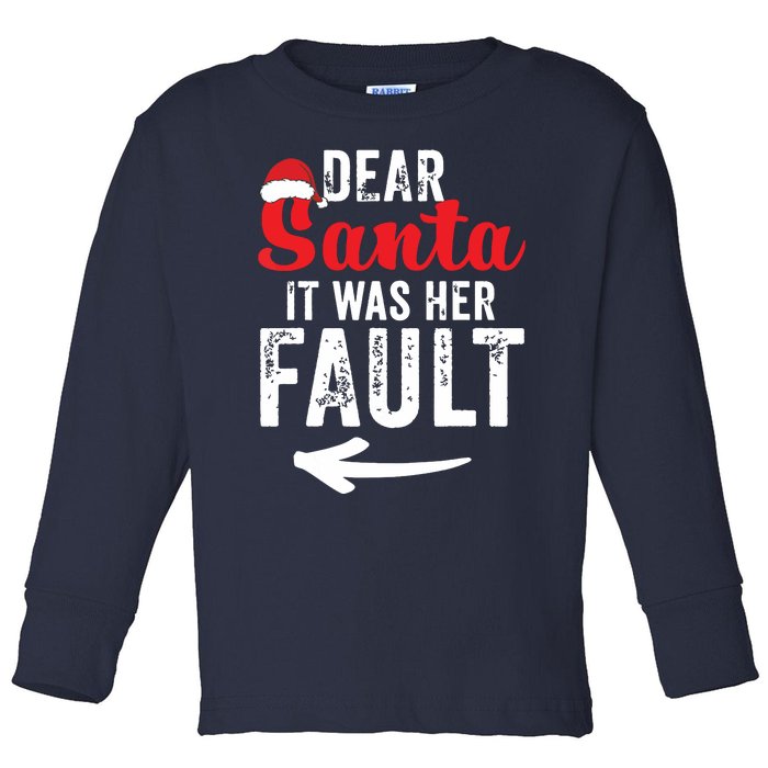 Funny Matching Couples Christmas His And Hers Toddler Long Sleeve Shirt