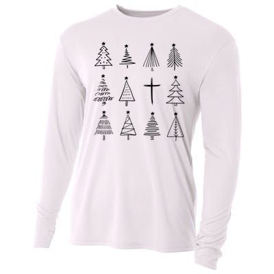 Family Matching Christian Christmas Tree For Jesus Lover Cooling Performance Long Sleeve Crew