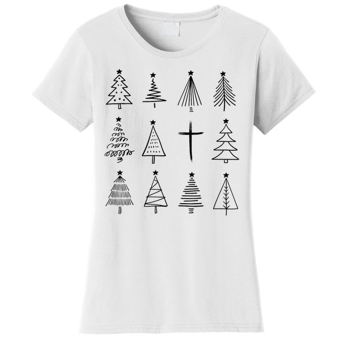 Family Matching Christian Christmas Tree For Jesus Lover Women's T-Shirt