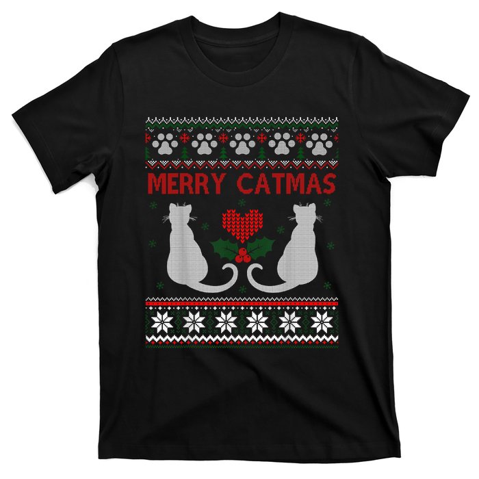 Funny Merry Catmas Ugly Christmas Sweater T-Shirt