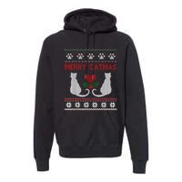 Funny Merry Catmas Ugly Christmas Sweater Premium Hoodie