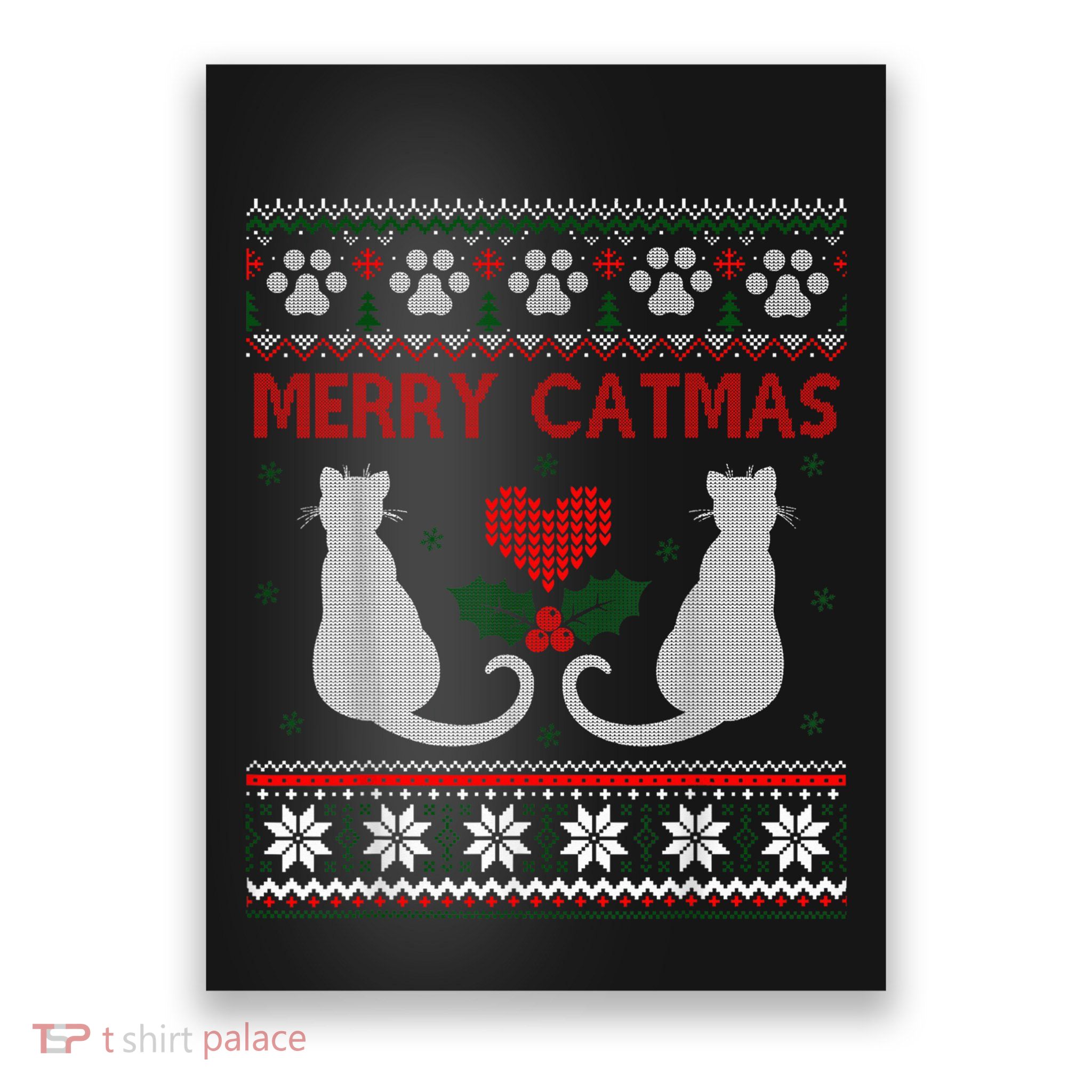Funny Merry Catmas Ugly Christmas Sweater Poster