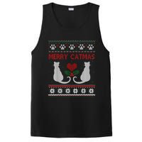 Funny Merry Catmas Ugly Christmas Sweater PosiCharge Competitor Tank