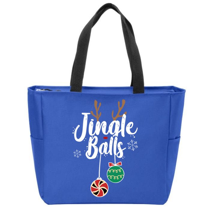 Funny Matching Christmas Couple Chestnuts Jingle Balls Gift Zip Tote Bag