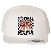 Football Mama Coquette Bow Funny Football Game Day Sport Mom Wool Snapback Cap