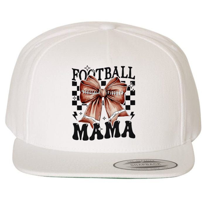 Football Mama Coquette Bow Funny Football Game Day Sport Mom Wool Snapback Cap