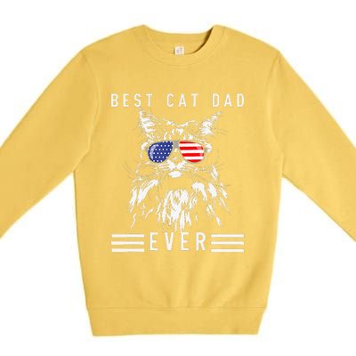 Funny Maine Coon Cat Best Cat Dad Ever Funny Cat Maine Coon Premium Crewneck Sweatshirt