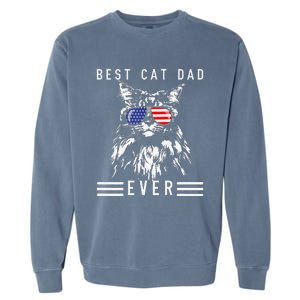 Funny Maine Coon Cat Best Cat Dad Ever Funny Cat Maine Coon Garment-Dyed Sweatshirt