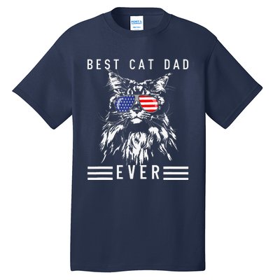 Funny Maine Coon Cat Best Cat Dad Ever Funny Cat Maine Coon Tall T-Shirt