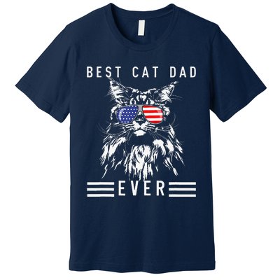 Funny Maine Coon Cat Best Cat Dad Ever Funny Cat Maine Coon Premium T-Shirt