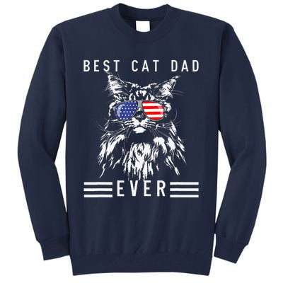 Funny Maine Coon Cat Best Cat Dad Ever Funny Cat Maine Coon Tall Sweatshirt