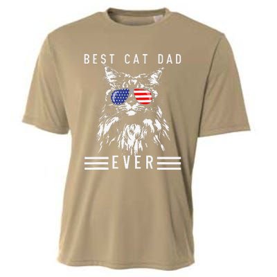 Funny Maine Coon Cat Best Cat Dad Ever Funny Cat Maine Coon Cooling Performance Crew T-Shirt