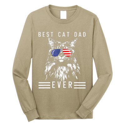 Funny Maine Coon Cat Best Cat Dad Ever Funny Cat Maine Coon Long Sleeve Shirt