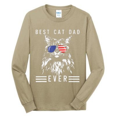 Funny Maine Coon Cat Best Cat Dad Ever Funny Cat Maine Coon Tall Long Sleeve T-Shirt