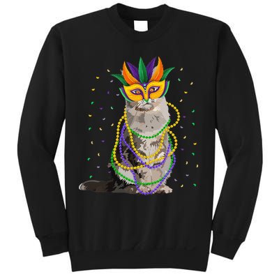 Funny Maine Coon Cat Lover Meowdi Gras Mardi Gras Carnivals Sweatshirt