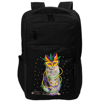 Funny Maine Coon Cat Lover Meowdi Gras Mardi Gras Carnivals Impact Tech Backpack