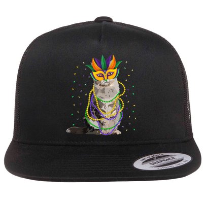 Funny Maine Coon Cat Lover Meowdi Gras Mardi Gras Carnivals Flatbill Hat