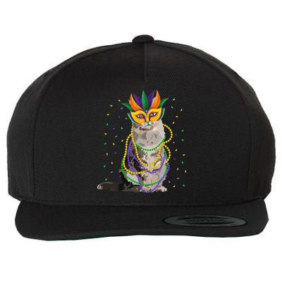 Funny Maine Coon Cat Lover Meowdi Gras Mardi Gras Carnivals Wool Snapback Cap