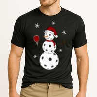 Funny Merry Christmas Snowman Playing Pickleball Cooling Performance Crew T-Shirt
