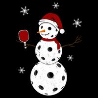 Funny Merry Christmas Snowman Playing Pickleball Bucket Hat