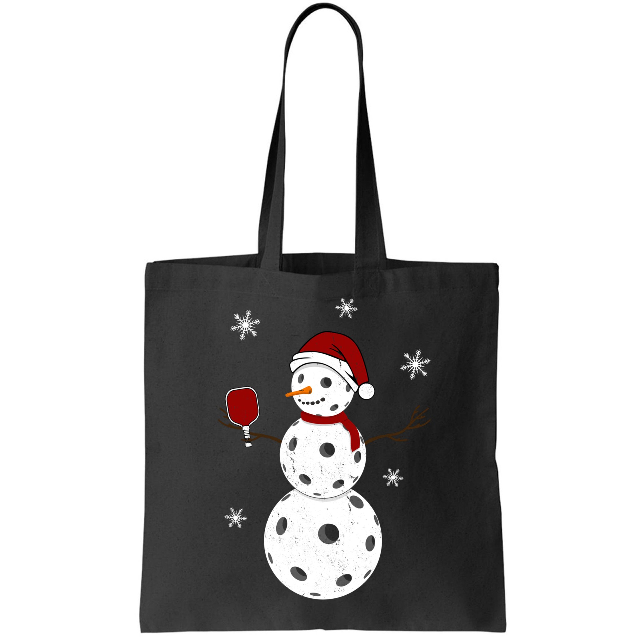 Funny Merry Christmas Snowman Playing Pickleball Bag