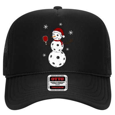 Funny Merry Christmas Snowman Playing Pickleball Trucker Hat
