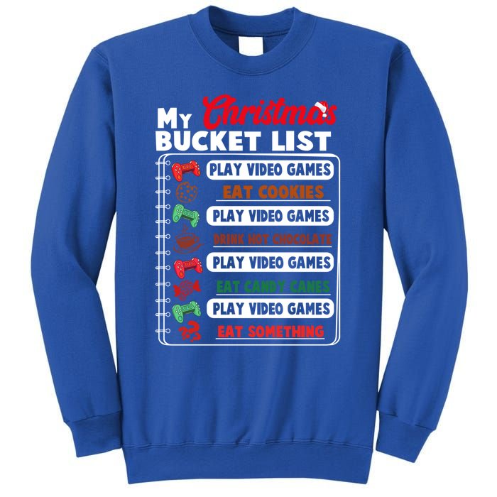 Funny My Christmas Bucket List Video Games Gamer Teens Gift Sweatshirt