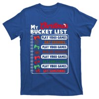 Funny My Christmas Bucket List Video Games Gamer Teens Gift T-Shirt