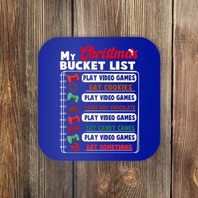 Funny My Christmas Bucket List Video Games Gamer Teens Gift Coaster