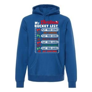 Funny My Christmas Bucket List Video Games Gamer Teens Gift Premium Hoodie