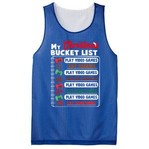 Funny My Christmas Bucket List Video Games Gamer Teens Gift Mesh Reversible Basketball Jersey Tank