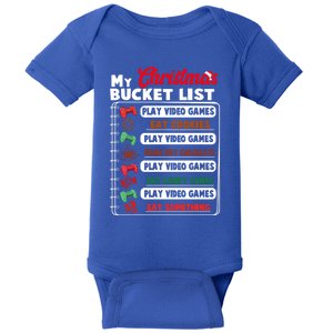 Funny My Christmas Bucket List Video Games Gamer Teens Gift Baby Bodysuit