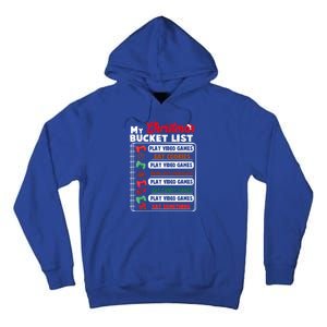 Funny My Christmas Bucket List Video Games Gamer Teens Gift Tall Hoodie