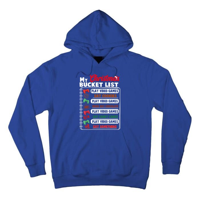 Funny My Christmas Bucket List Video Games Gamer Teens Gift Tall Hoodie