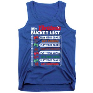 Funny My Christmas Bucket List Video Games Gamer Teens Gift Tank Top